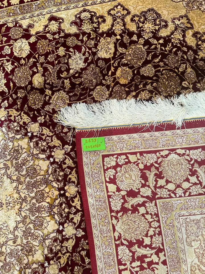 Floral Design Silk Rug 3.28 x 4.92