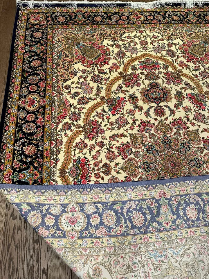 Gorgeous Floral Design Silk Carpet 6.56 X 9.84SQFT